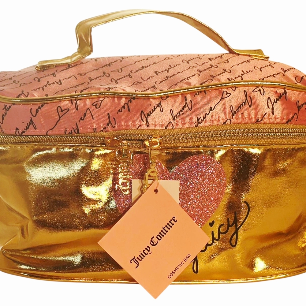 Juicy Couture Gold and Pink Cosmetic Bag